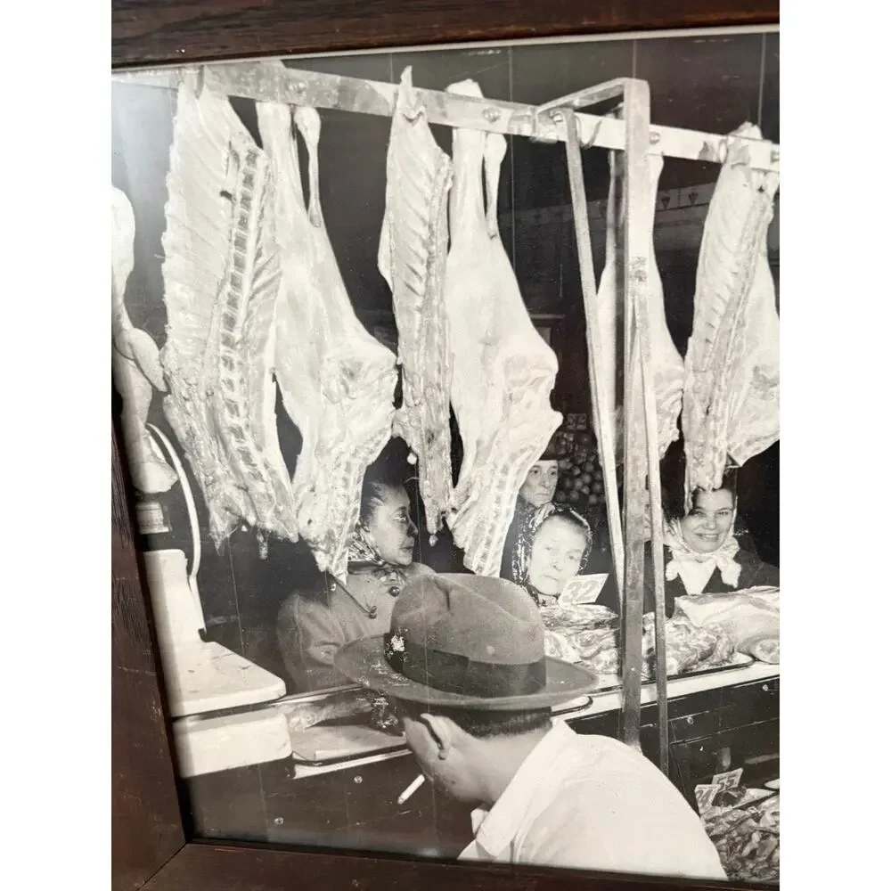 Wood Vintage Frames W/ Little Italy B&W Picture Reprints | Deli Butcher Shop